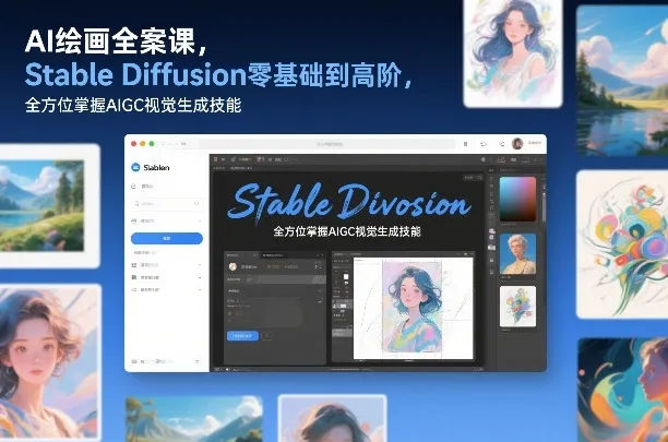 AI绘画全案课，Stable Diffusion零基础到高阶，全方位掌握AIGC视觉生成技能-706资源网