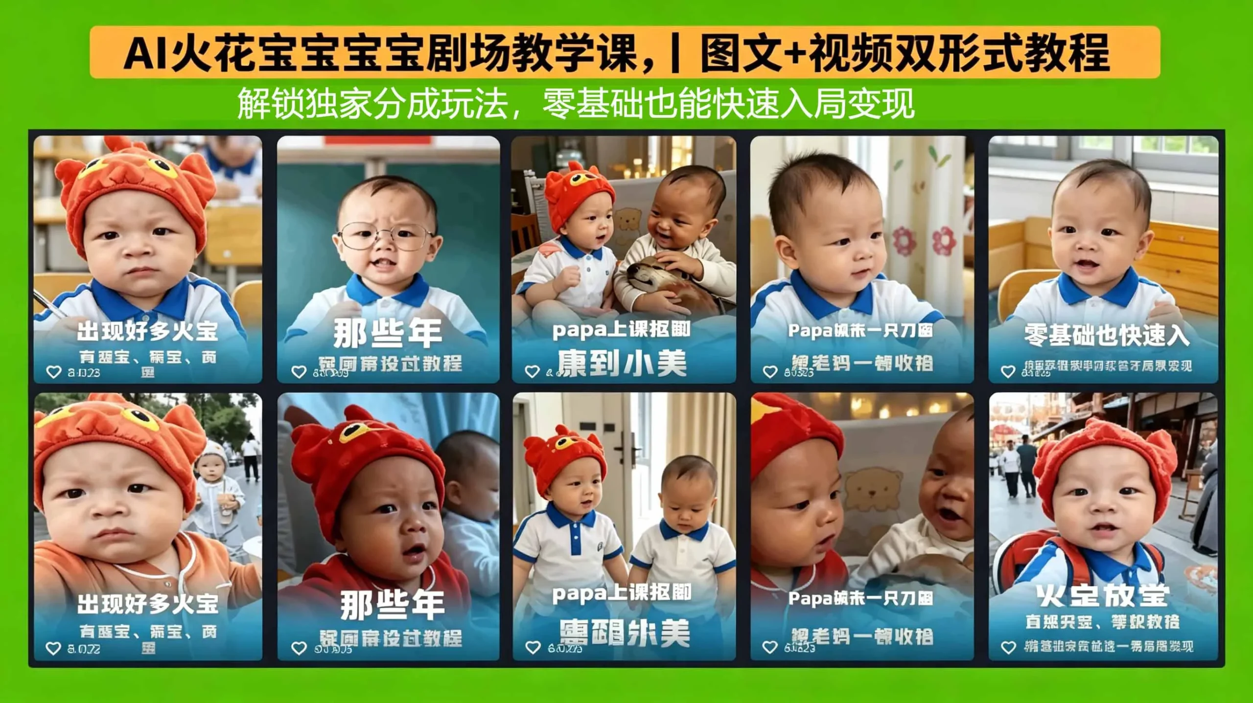 AI火花宝宝宝宝剧场教学课，图文+视频双形式教程，解锁独家分成玩法，零基础也能快速入局变现-706资源网