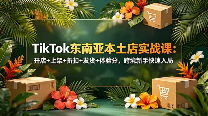TikTok东南亚本土店实战课：开店+上架+折扣+发货+体验分，跨境新手快速入局-706资源网