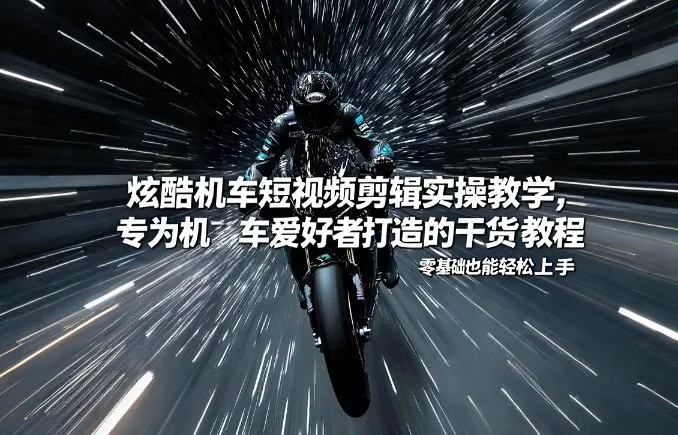 炫酷机车短视频剪辑实操教学，专为机车爱好者打造的干货教程，零基础也能轻松上手-706资源网