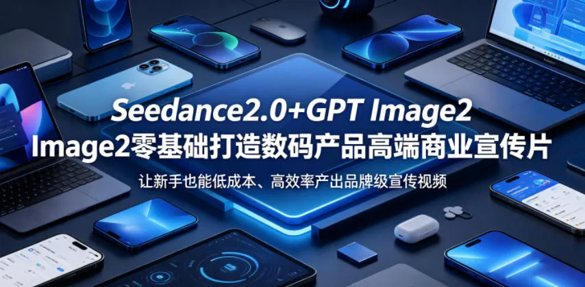 Seedance2.0+GPT Image2零基础打造数码产品高端商业宣传片，让新手也能低成本、高效率产出品牌级宣传视频-706资源网