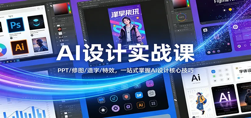 AI设计实战课：PPT/修图/造字/特效，一站式掌握AI设计核心技巧-706资源网