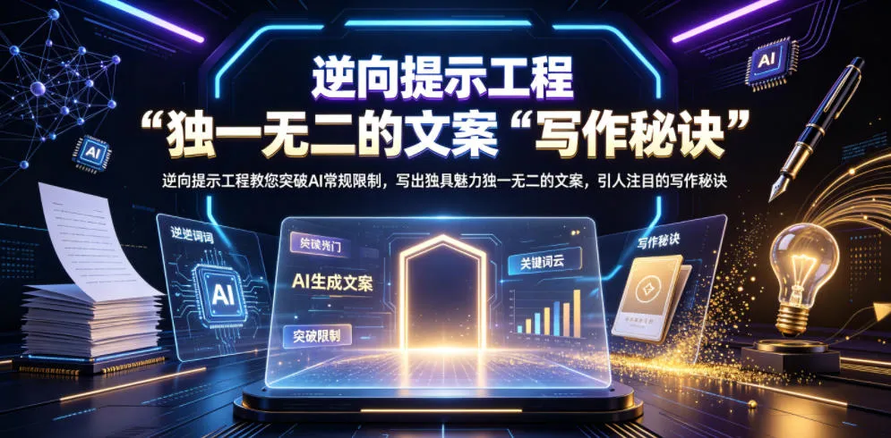 逆向提示工程教您突破AI常规限制，写出独具魅力独一无二的文案，引人注目的写作秘诀【原创双语字幕】-706资源网
