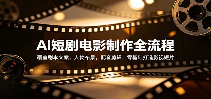 AI短剧电影制作全流程：覆盖剧本文案，人物布景，配音剪辑，零基础打造影视短片-706资源网
