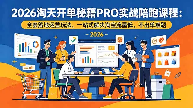 2026淘天开单秘籍PRO实战陪跑课程：全套落地运营玩法，一站式解决淘宝流量低、不出单难题-706资源网