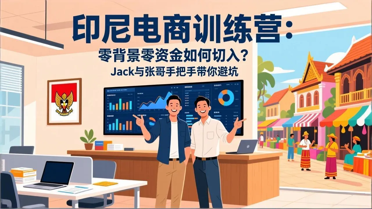 印尼电商训练营：零背景零资金如何切入？Jack与张哥手把手带你避坑-706资源网