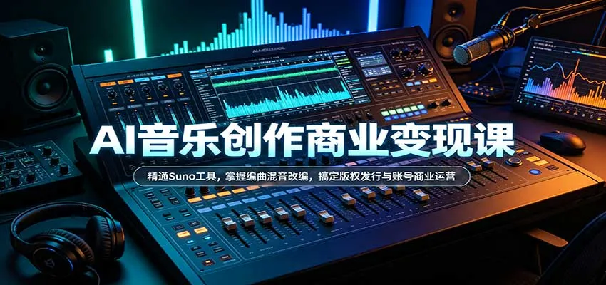 AI音乐创作商业变现课:精通Suno工具,掌握编曲混音改编,搞定版权发行与账号商业运营-706资源网