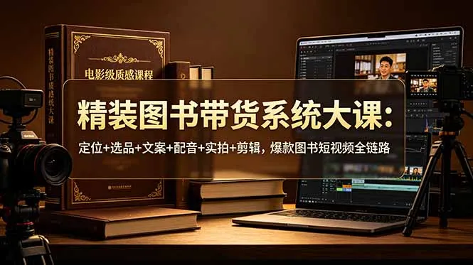 精装图书带货系统大课：定位+选品+文案+配音+实拍+剪辑，爆款图书短视频全链路-706资源网