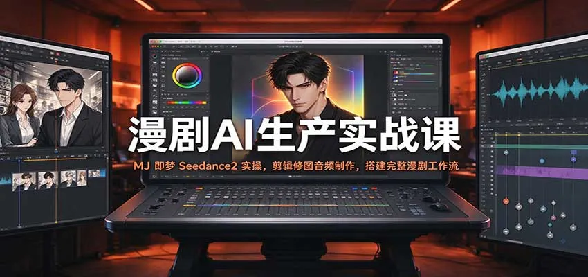漫剧AI生产实战课:MJ 即梦 Seedance2 实操,剪辑修图音频制作,搭建完整漫剧工作流-706资源网