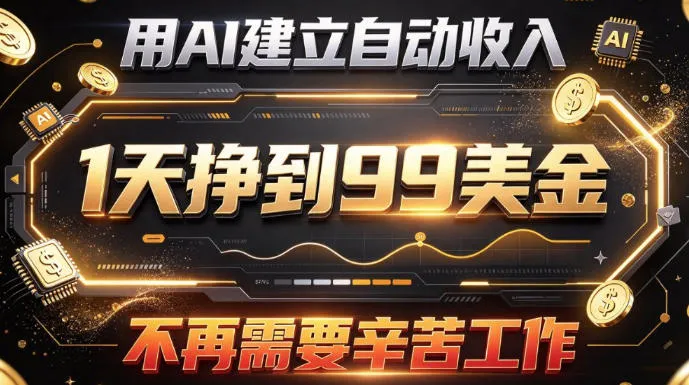 用AI建立自动收入，1天挣到99美刀，不再需要辛苦工作-706资源网