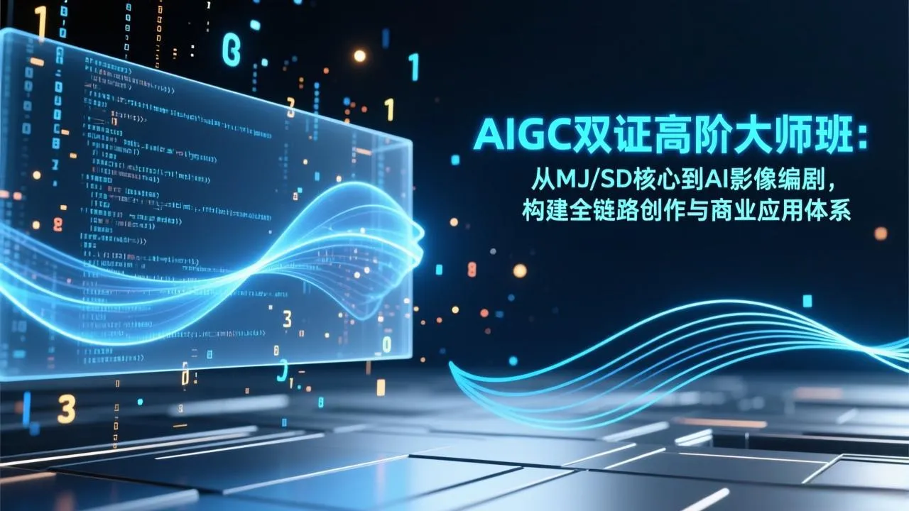 AIGC双证高阶大师班：从MJ/SD核心到AI影像编剧，构建全链路创作与商业应用体系-706资源网