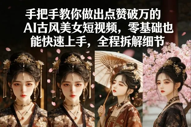 手把手教你做出点赞破万的AI古风美女短视频，零基础也能快速上手，全程拆解细节-706资源网