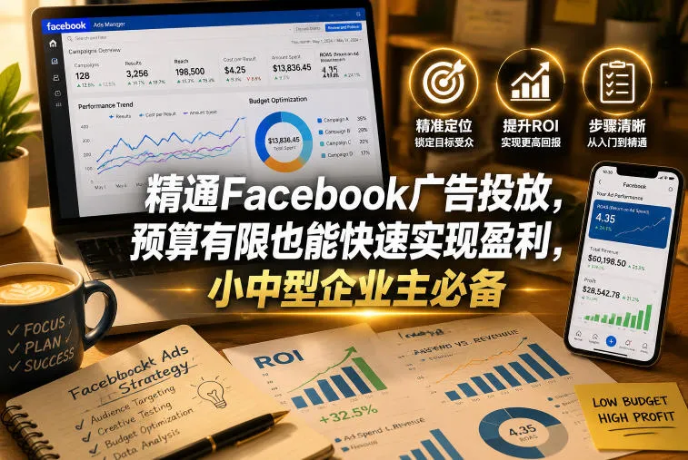 精通Facebook广告投放，预算有限也能快速实现盈利，小中型企业主必备【原创双语字幕】-706资源网
