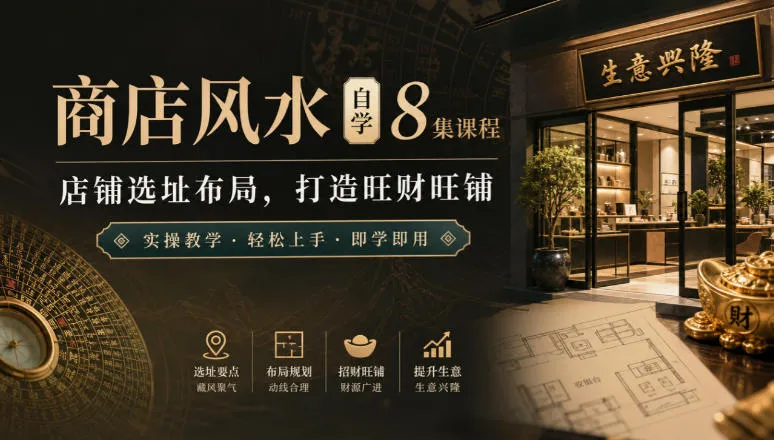 商店风水自学8集课程｜店铺选址布局，打造旺财旺铺实操教学-706资源网