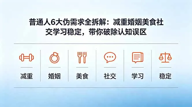 付费文章：普通人6大伪需求全拆解：减重婚姻美食社交学习稳定，带你破除认知误区-706资源网