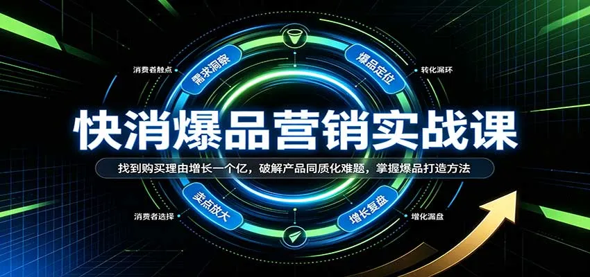 快消爆品营销实战课:找到购买理由增长一个亿,破解产品同质化难题,掌握爆品打造方法-706资源网