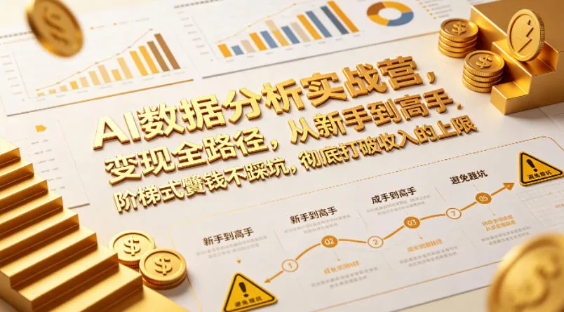 AI数据分析实战营，变现全路径，从新手到高手，阶梯式賺钱不踩坑，彻底打破收入的上限-706资源网