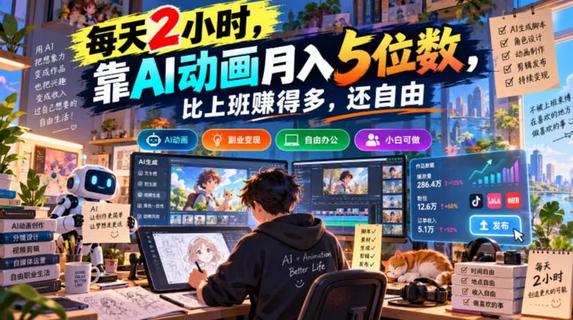 每天2小时，靠AI动画月入5位数，比上班賺得多，还自由-706资源网