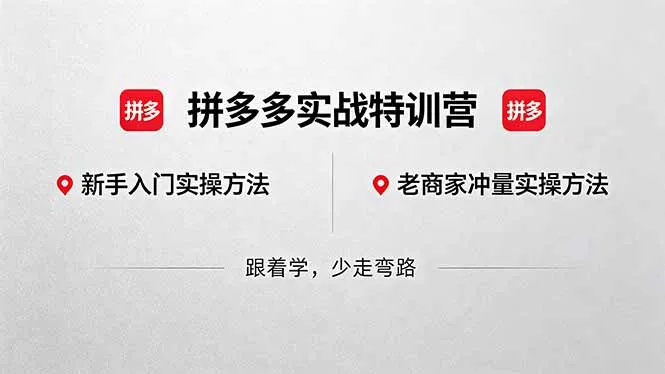 拼多多实战特训营(更新5月3-706资源网