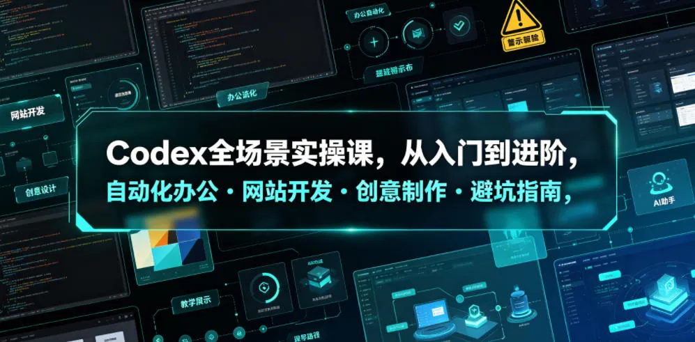 Codex全场景实操课,从入门到进阶,自动化办公・网站开发・创意制作・避坑指南,全流程教学-706资源网