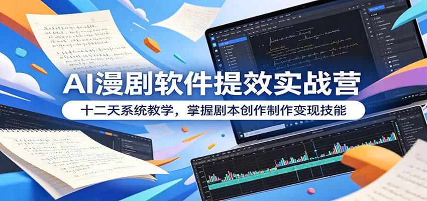 AI漫剧软件提效实战营:十二天系统教学,掌握剧本创作制作变现技能-706资源网