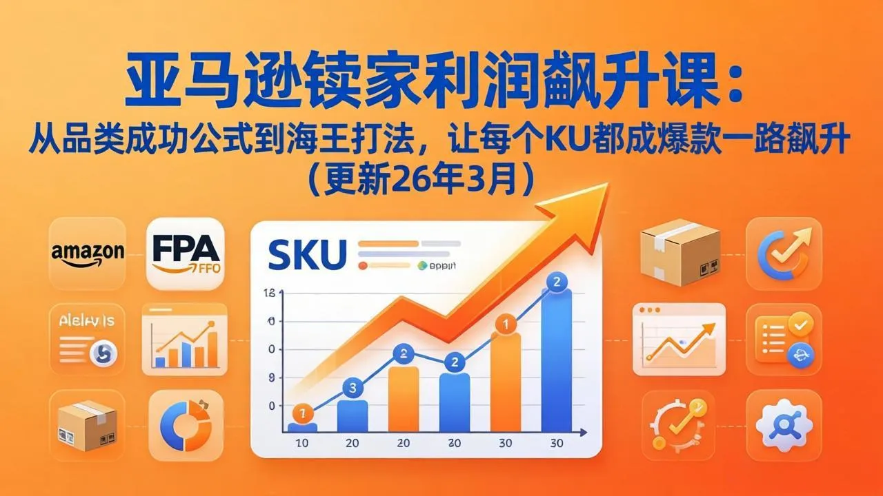 亚马逊卖家利润飙升课：从品类成功公式到海王打法，让每个SKU都成爆款一路飙升(更新26年3月-706资源网