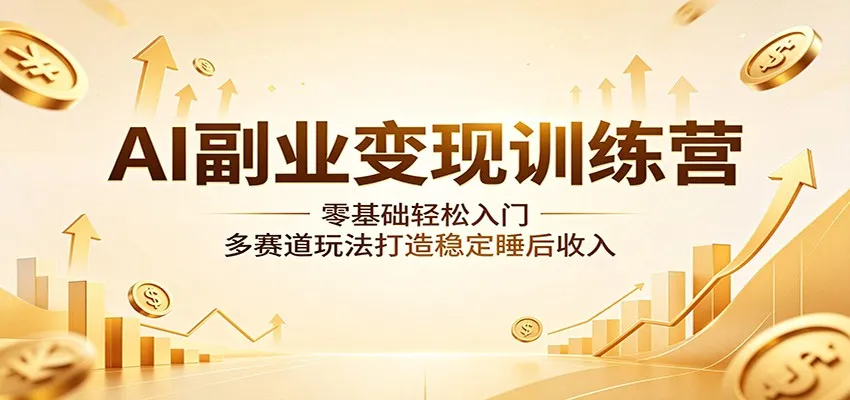 AI副业变现训练营：零基础轻松入门，多赛道玩法打造稳定睡后收入-706资源网