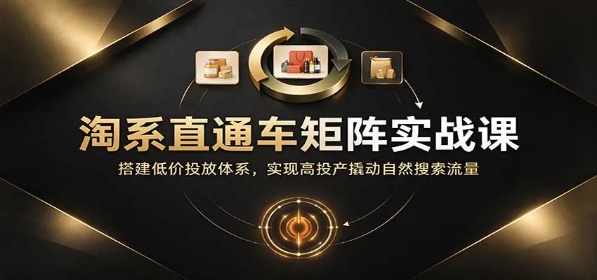 淘系直通车矩阵实战课：搭建低价投放体系，实现高投产撬动自然搜索流量-706资源网