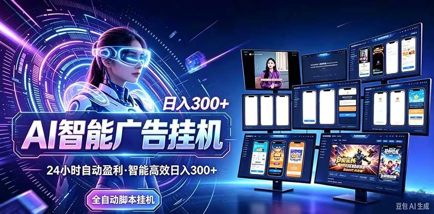 (20900期)24小时AI广告挂机|在家就能做的被动副业-706资源网
