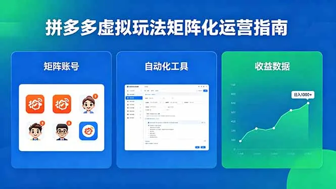 闭眼可复制的拼多多虚拟玩法，矩阵化运营，长期稳定日入 1000+-706资源网