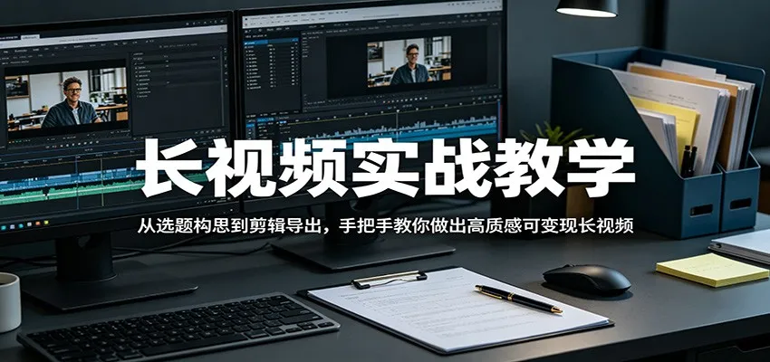 长视频实战教学，从选题构思到剪辑导出，手把手教你做出高质感可变现长视频-706资源网