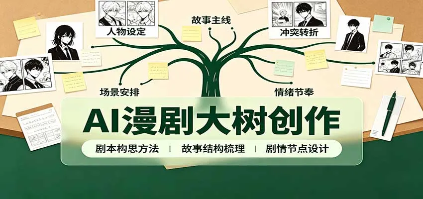AI漫剧大树创作:剧本构思课程讲解,软件插件配置,配套工具资料完整梳理-706资源网