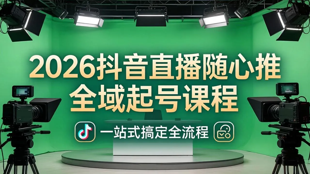 2026抖音直播随心推全域起号课程：一站式搞定直播起号、稳号、放量全流程(更新4月-706资源网