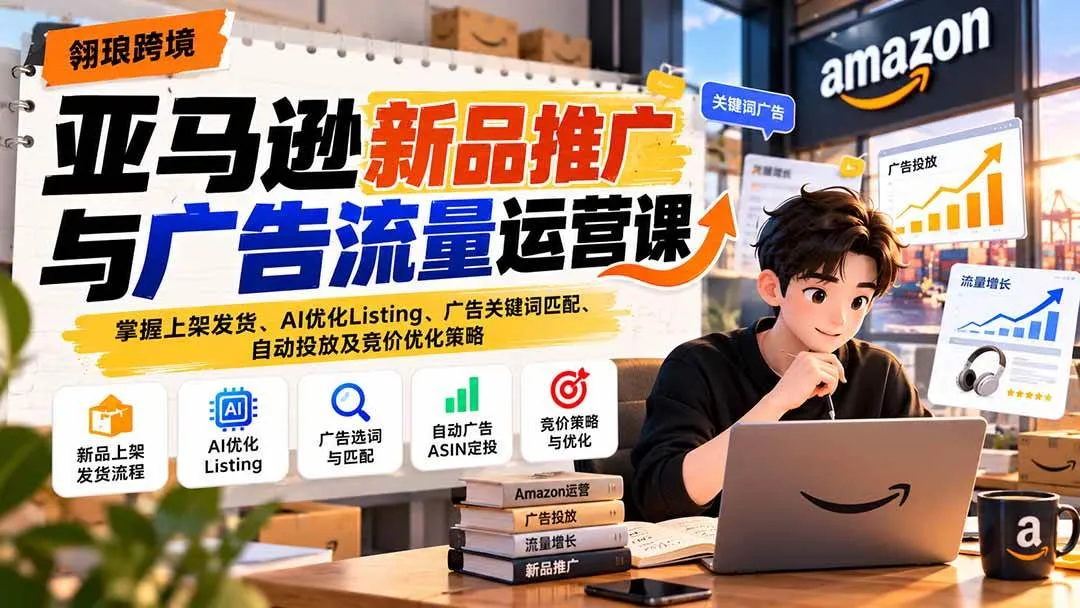 （21036期）亚马逊新品推广与广告流量运营课：掌握上架发货、AI优化Listing、广告关键词匹配、自动投放及竞价优化策略-706资源网