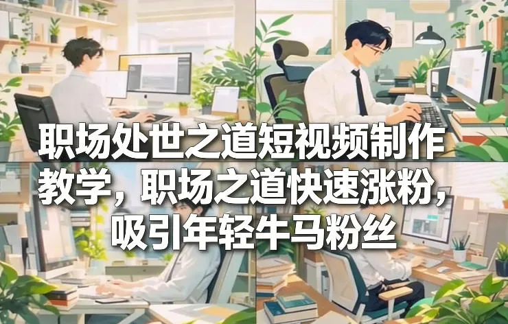 职场处世之道短视频制作教学，职场之道快速涨粉，吸引年轻牛马粉丝-706资源网