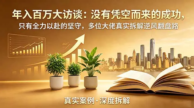 年入百万大访谈-更新:没有凭空而来的成功,只有全力以赴的坚守,多位大佬真实拆解逆风翻盘路-706资源网