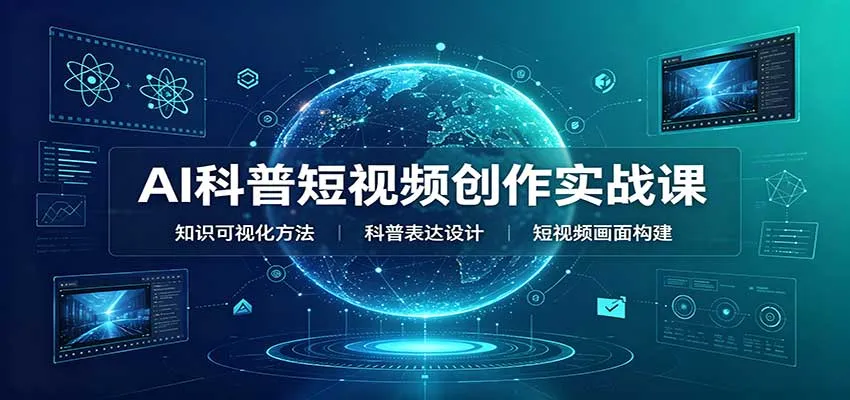 AI科普短视频创作实战课:配套要点文档,文案与视频提示词模板教学-706资源网
