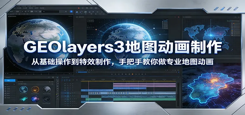 GEOlayers3地图动画制作：从基础操作到特效制作，手把手教你做专业地图动画-706资源网