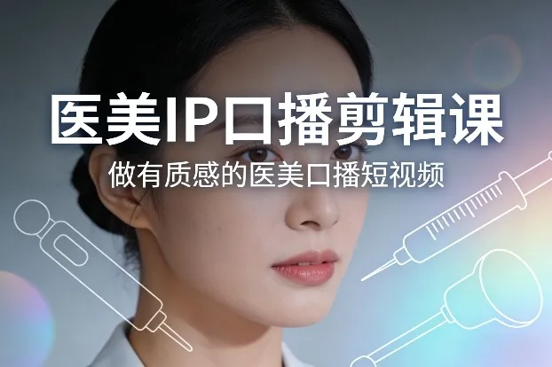 医美IP口播剪辑课，做有质感的医美口播短视频-706资源网