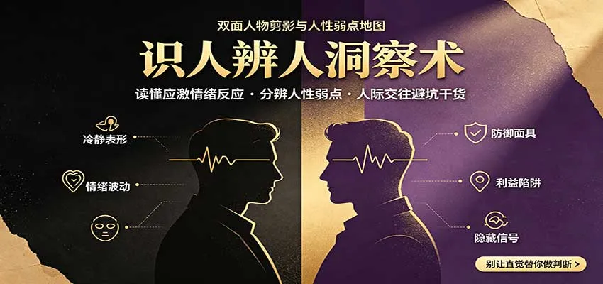 识人辨人终极心法：读懂应激情绪反应，分辨人性弱点，人际交往避坑干货-706资源网