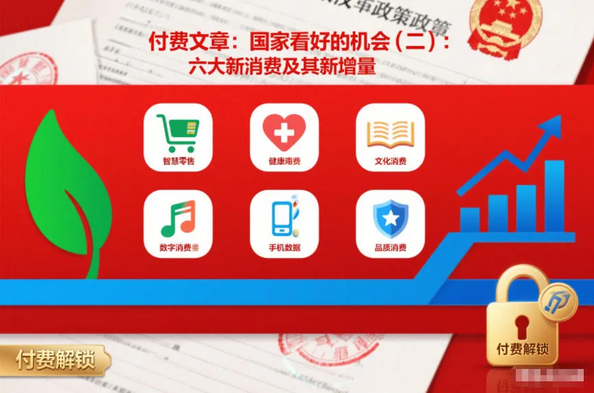 付费文章：国家看好的机会(二)：六大新消费及其新增量-706资源网