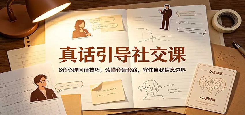 真话引导社交课：6套心理问话技巧，读懂套话套路，守住自我信息边界-706资源网