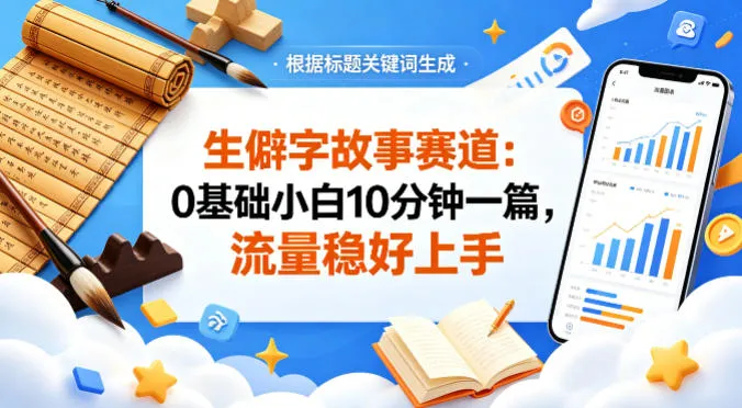 公众号流量主——生僻字故事赛道，流量稳，好上手，0基础小白也能10分钟一篇-706资源网