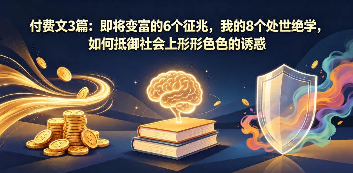 付费文3篇：即将变富的6个征兆，我的8个处世绝学，如何抵御社会上形形色色的诱惑-706资源网