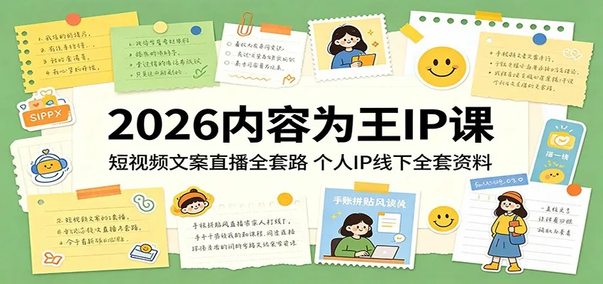 2026内容为王IP课：短视频文案直播全套路，个人IP线下全套资料-706资源网