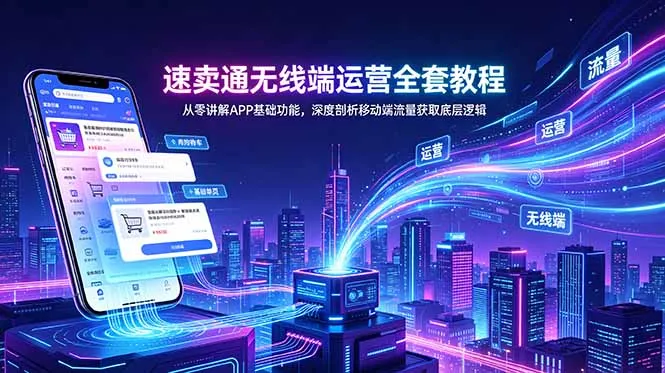 速卖通无线端运营全套教程,从零讲解APP基础功能,深度剖析移动端流量获取底层逻辑-706资源网