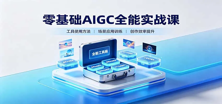 零基础AIGC全能实战课:覆盖绘画、影音、PPT、小说多场景AI创作-706资源网