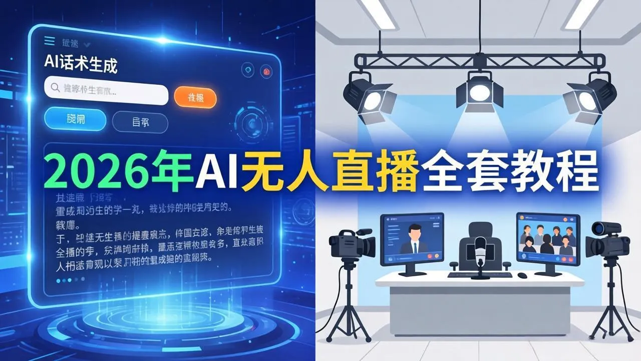 2026年AI无人直播全套教程：OBS安装+软件配置+直播间搭建+话术生成+一键开播实操-706资源网