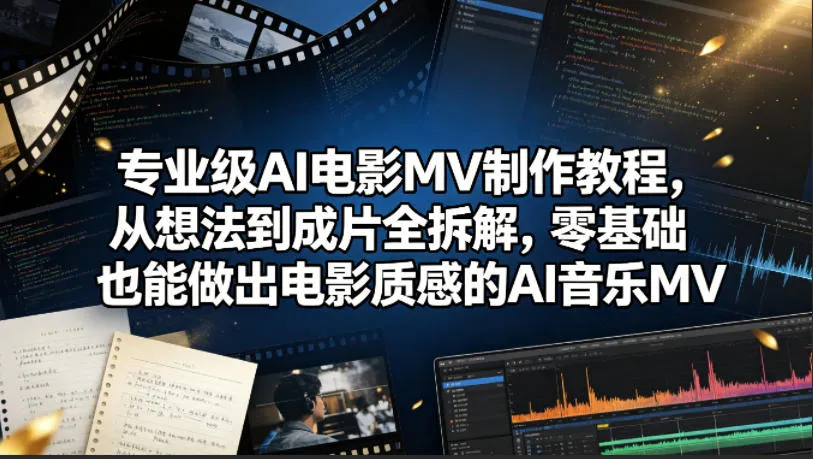 专业级AI电影MV制作教程，从想法到成片全拆解，零基础也能做出电影质感的AI音乐MV-706资源网