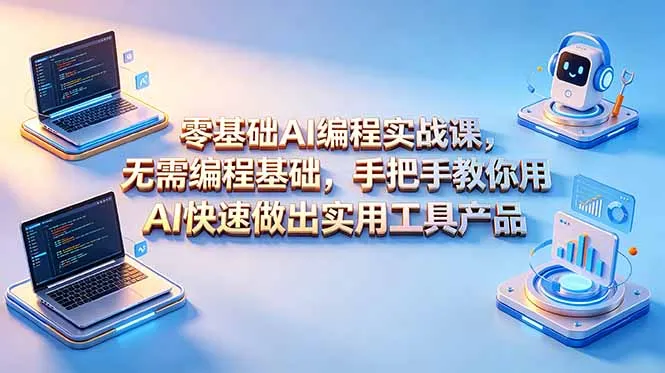 零基础AI编程实战课-更新，无需编程基础，手把手教你用AI快速做出实用工具产品-706资源网